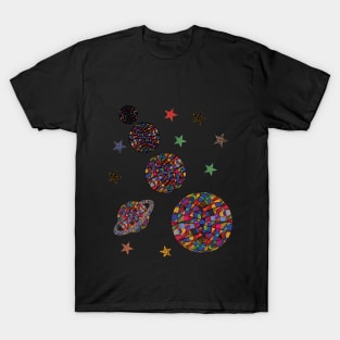 geometric digital abstract art of solar system T-Shirt